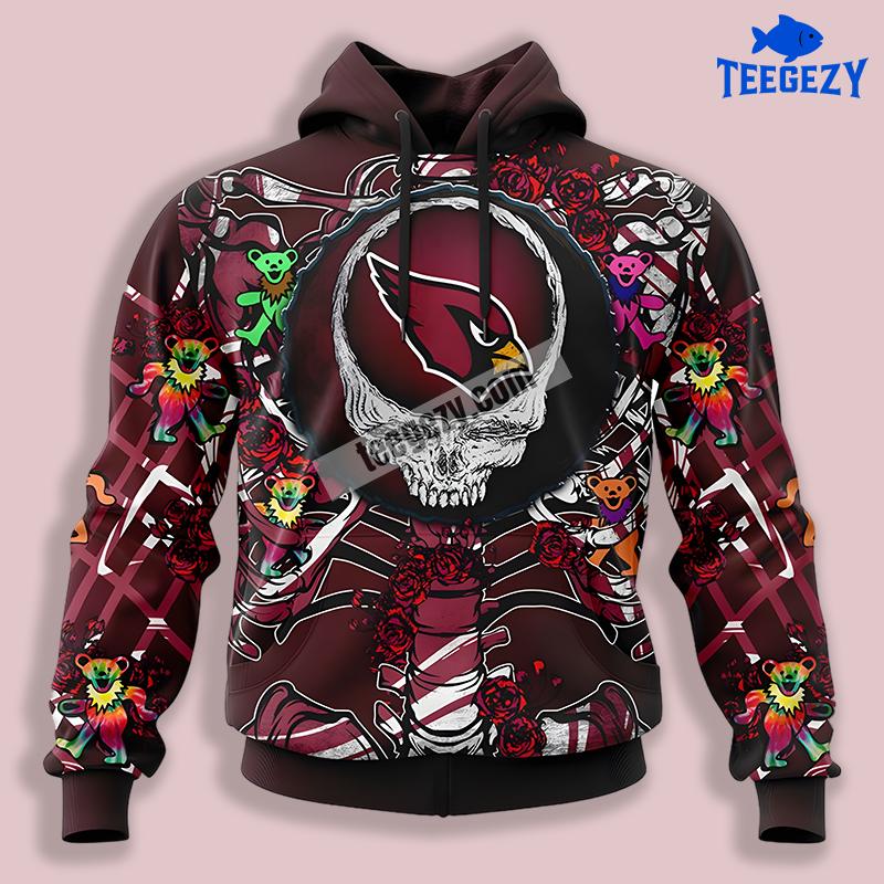 Arizona Cardinals Grateful Dead 3D Graphic Hoodie Pullover Arizona Cardinals Grateful Dead 3D Graphic Hoodie Pullover