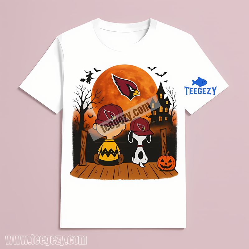 Arizona Cardinals Halloween Charlie Brown Snoopy Retro T-Shirt Arizona Cardinals Halloween Charlie Brown Snoopy Retro T-Shirt