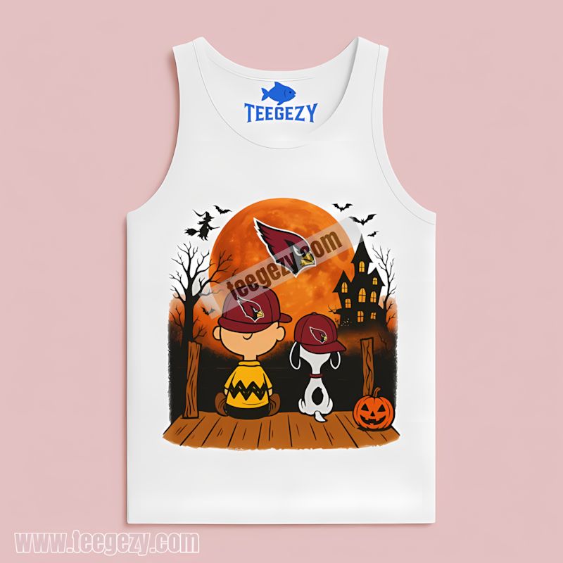 Arizona Cardinals Halloween Charlie Brown Snoopy Retro Tanktop Arizona Cardinals Halloween Charlie Brown Snoopy Retro Tanktop