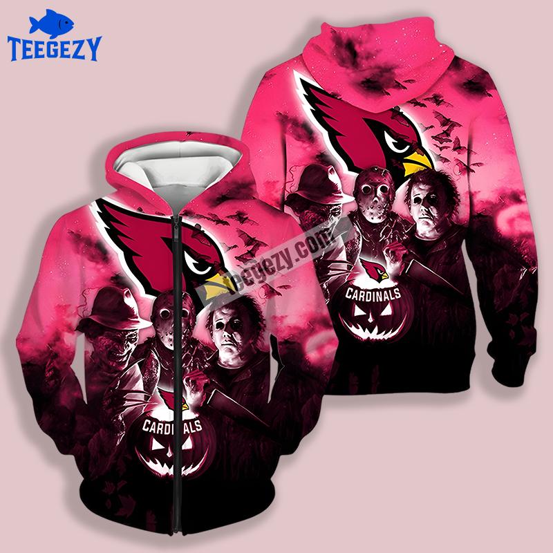 Arizona Cardinals Halloween Michael Myers 3D Zip Up Hoodie Arizona Cardinals Halloween Michael Myers 3D Zip Up Hoodie