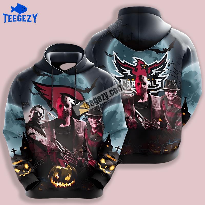 Arizona Cardinals Halloween Michael Myers Team 3D Hoodie Arizona Cardinals Halloween Michael Myers Team 3D Hoodie