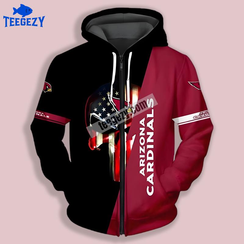Arizona Cardinals Halloween Skull 3D Hoodie Pullover Print Arizona Cardinals Halloween Skull 3D Hoodie Pullover Print