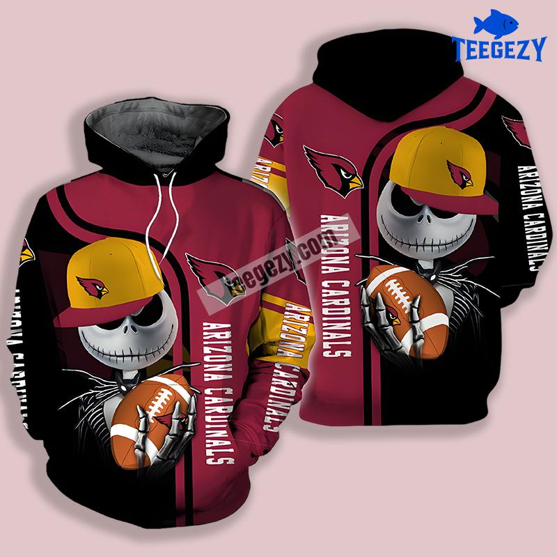 Arizona Cardinals Horror Jack Skellington 3D Hoodie Mens Arizona Cardinals Horror Jack Skellington 3D Hoodie Mens