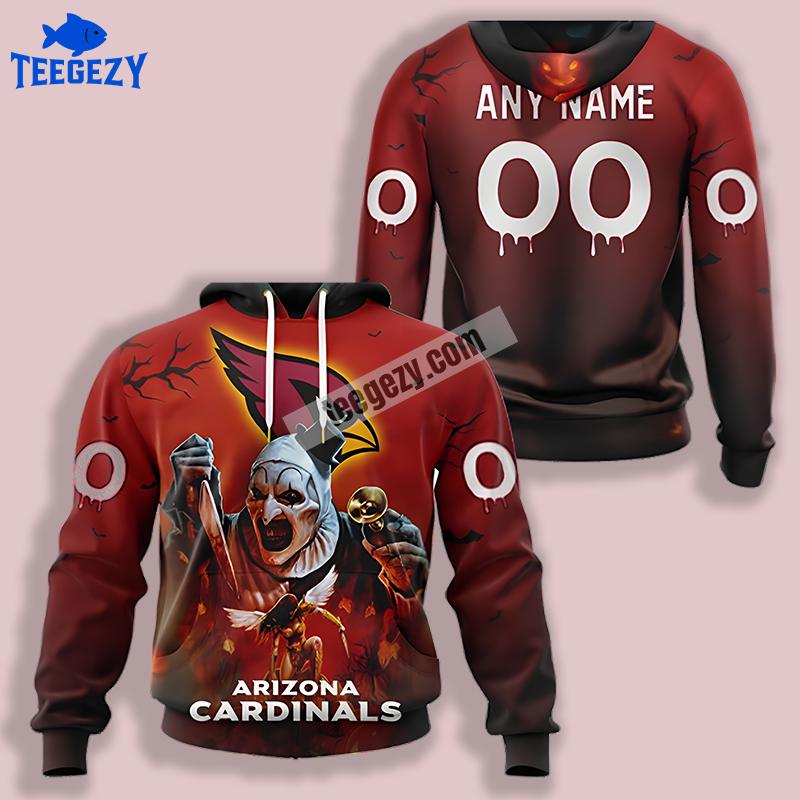 Arizona Cardinals Personalized Halloween Terrifier 3D Hoodie Arizona Cardinals Personalized Halloween Terrifier 3D Hoodie