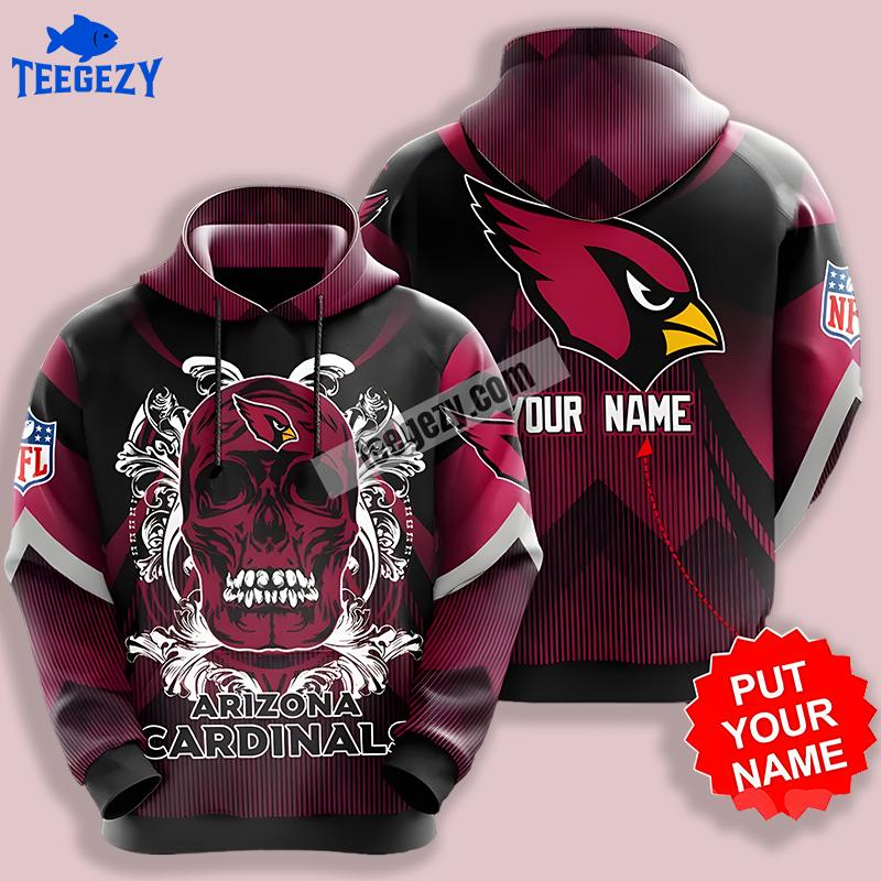 Arizona Cardinals Personalized Skull 3D Hoodie Printing Design Arizona Cardinals Personalized Skull 3D Hoodie Printing Design