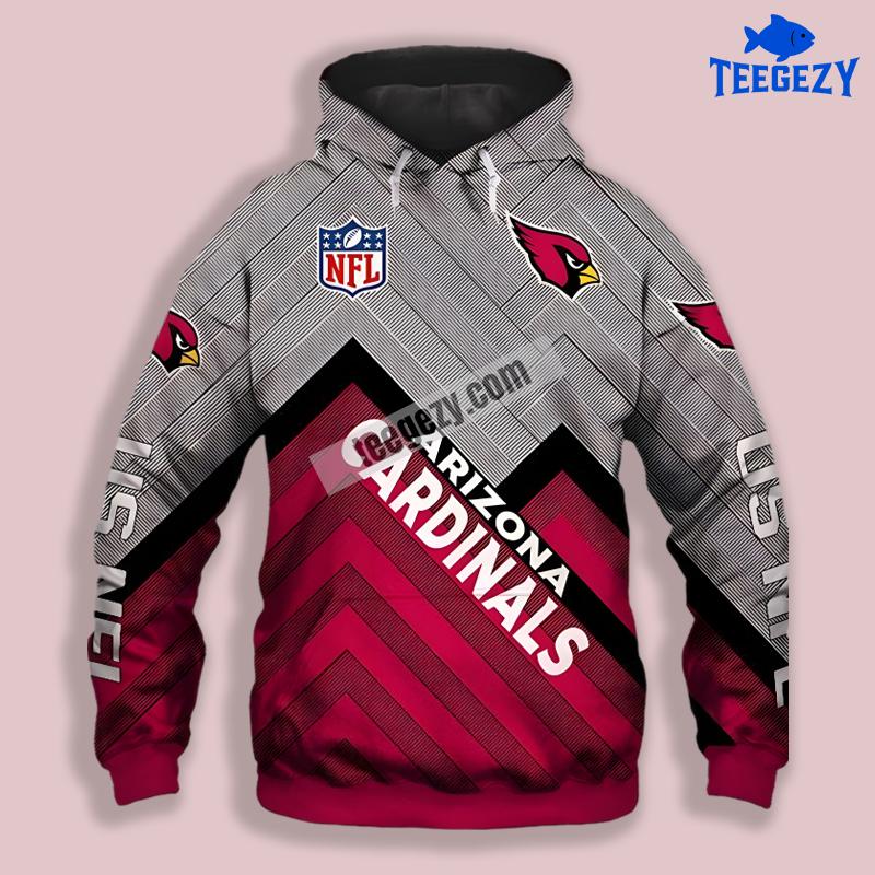 Arizona Cardinals Red Grey 3D Zip Up Hoodie Pullover Arizona Cardinals Red Grey 3D Zip Up Hoodie Pullover