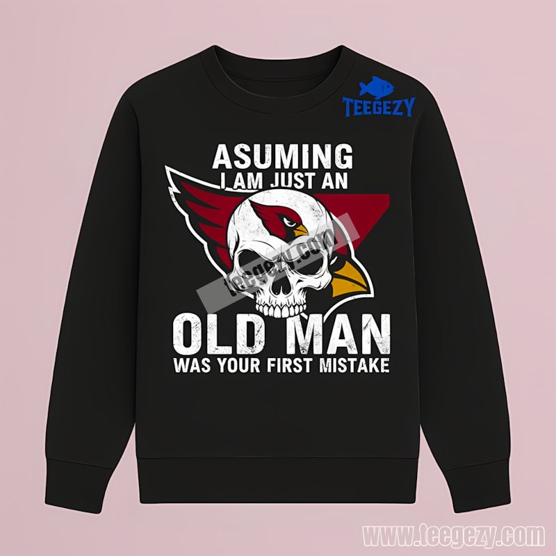Arizona Cardinals Skull Just An Old Man Sports Long Sleeve Arizona Cardinals Skull Just An Old Man Sports Long Sleeve