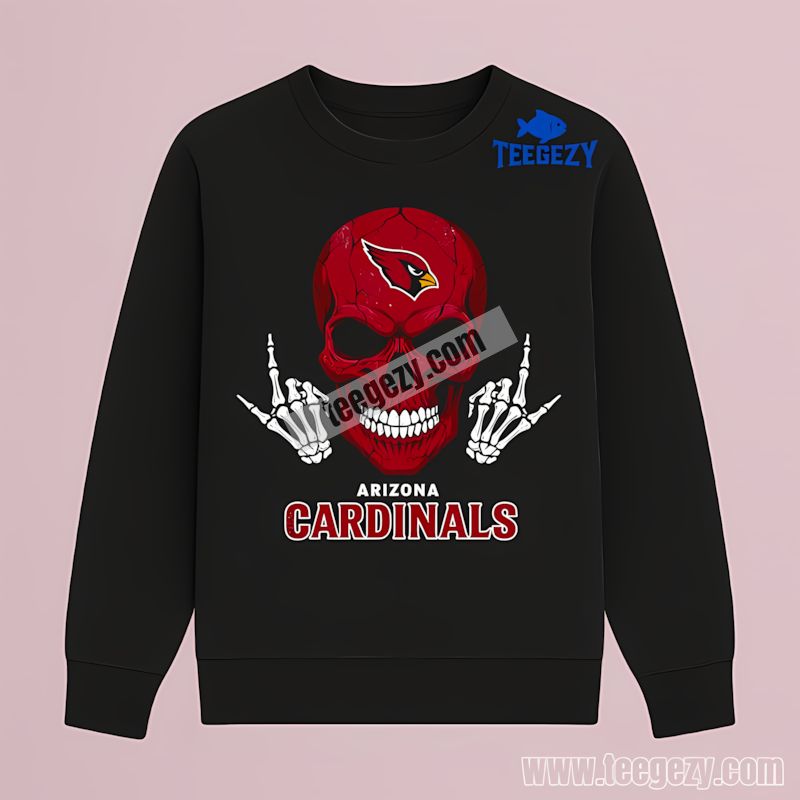 Arizona Cardinals Skull Middle Finger Unisex Long Sleeve Arizona Cardinals Skull Middle Finger Unisex Long Sleeve