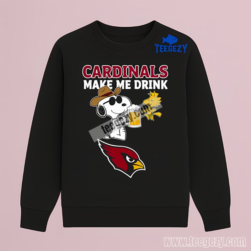 Arizona Cardinals Snoopy Make Me Drink Vintage Long Sleeve Arizona Cardinals Snoopy Make Me Drink Vintage Long Sleeve
