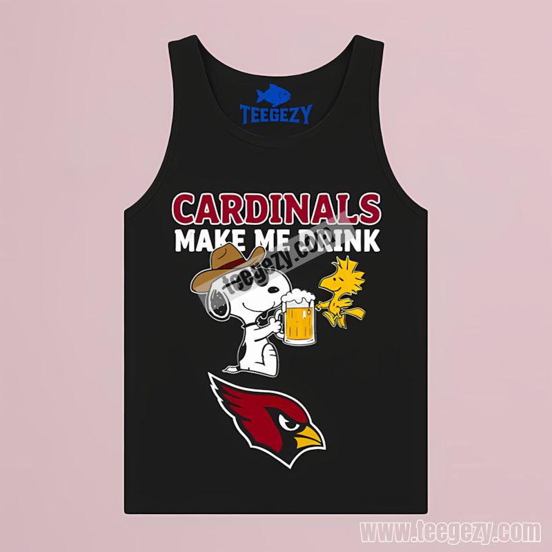Arizona Cardinals Snoopy Make Me Drink Vintage Tanktop Arizona Cardinals Snoopy Make Me Drink Vintage Tanktop