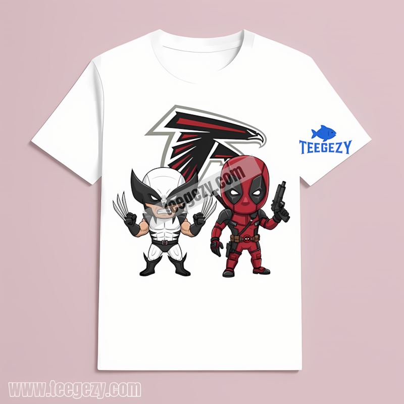 Atlanta Falcons Deadpool Wolverine Superhero Shirt