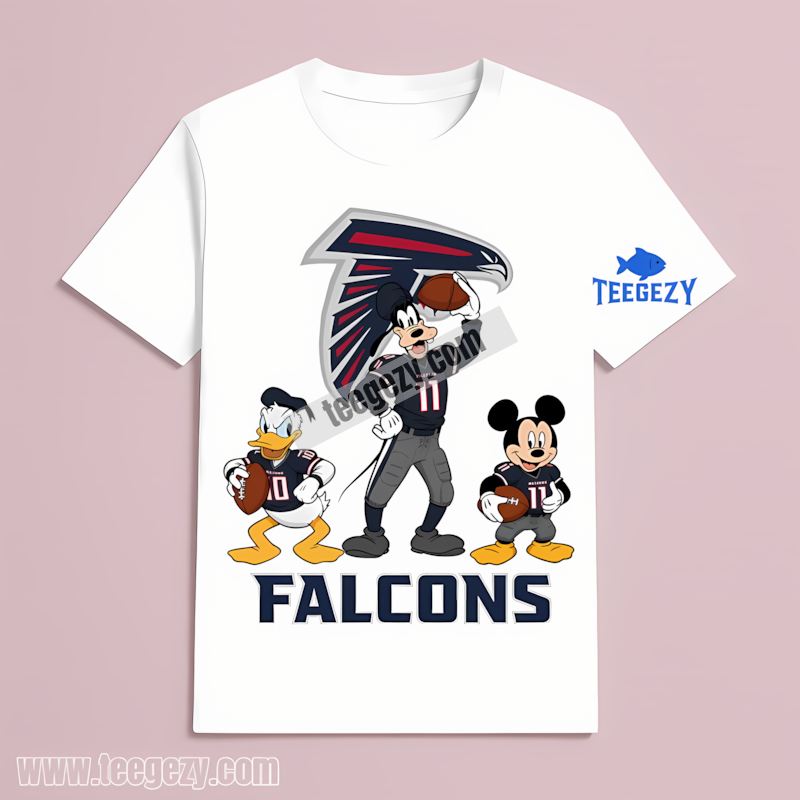 Atlanta Falcons Disney Trio Mickey Donald Goofy Retro Shirt