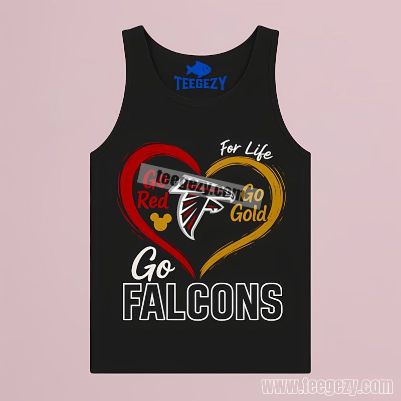 Atlanta Falcons Go Red Gold Heart Awareness Tanktop Atlanta Falcons Go Red Gold Heart Awareness Tanktop