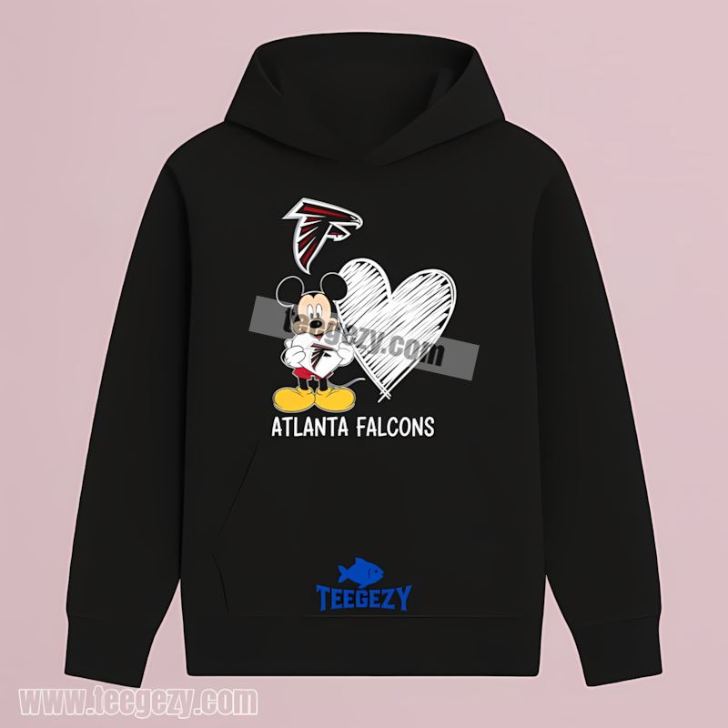 Atlanta Falcons Mickey Heart Support Hoodie Shirt Atlanta Falcons Mickey Heart Support Hoodie Shirt