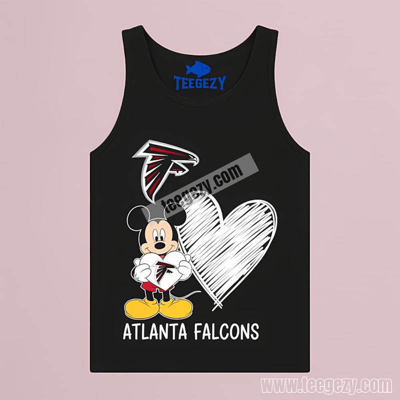 Atlanta Falcons Mickey Heart Support Tanktop Shirt Atlanta Falcons Mickey Heart Support Tanktop Shirt