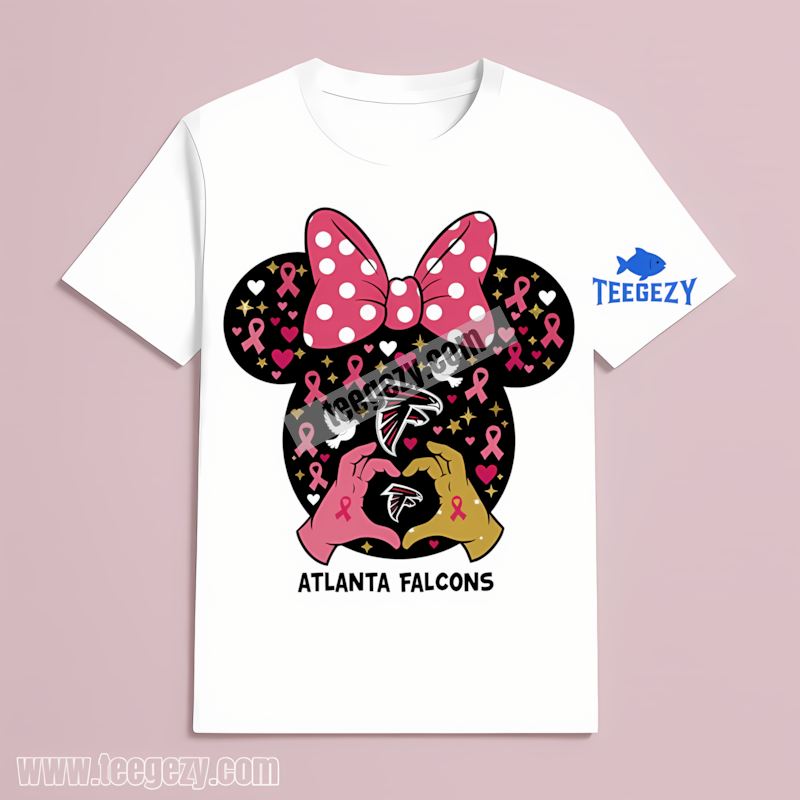 Atlanta Falcons Minnie Mouse Breast Cancer Awareness Shirt