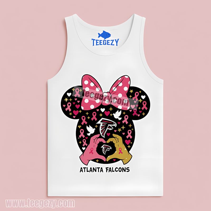 Atlanta Falcons Minnie Mouse Breast Cancer Awareness Tanktop Atlanta Falcons Minnie Mouse Breast Cancer Awareness Tanktop