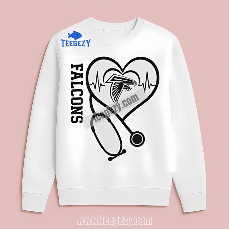 Atlanta Falcons Nurse Heartbeat Lifesaver Long Sleeve Atlanta Falcons Nurse Heartbeat Lifesaver Long Sleeve