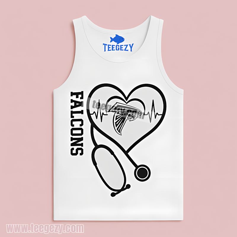 Atlanta Falcons Nurse Heartbeat Lifesaver Tanktop Atlanta Falcons Nurse Heartbeat Lifesaver Tanktop
