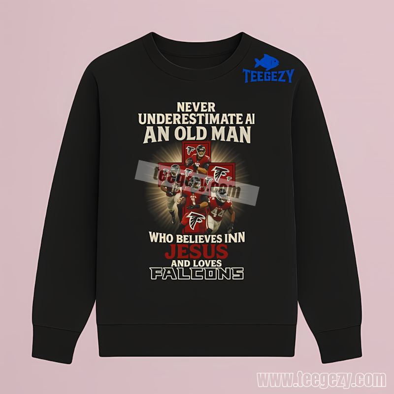Atlanta Falcons Old Man Jesus Believer Cotton Long Sleeve Atlanta Falcons Old Man Jesus Believer Cotton Long Sleeve