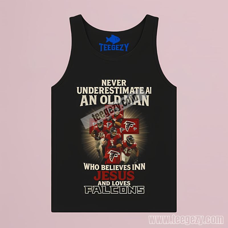 Atlanta Falcons Old Man Jesus Believer Cotton Tanktop Atlanta Falcons Old Man Jesus Believer Cotton Tanktop
