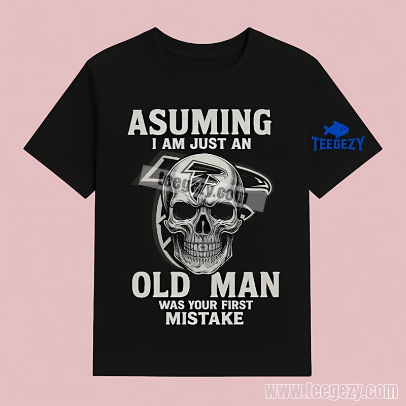 Atlanta Falcons Old Man Skull Bold Graphic Shirt