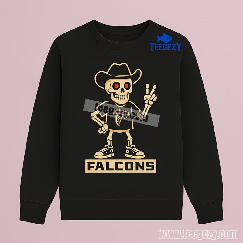 Atlanta Falcons Skeleton Cowboy Halloween Long Sleeve Atlanta Falcons Skeleton Cowboy Halloween Long Sleeve
