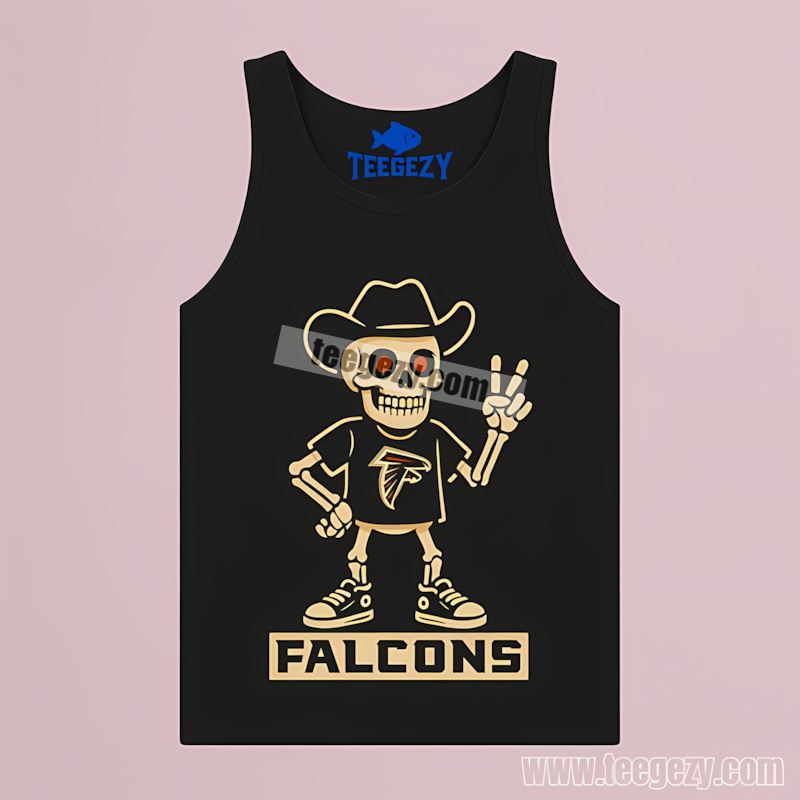 Atlanta Falcons Skeleton Cowboy Halloween Tanktop Atlanta Falcons Skeleton Cowboy Halloween Tanktop