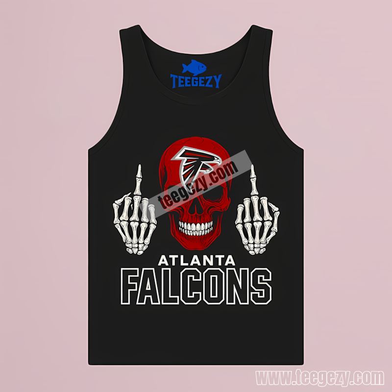 Atlanta Falcons Skull Middle Finger Statement Tanktop Atlanta Falcons Skull Middle Finger Statement Tanktop