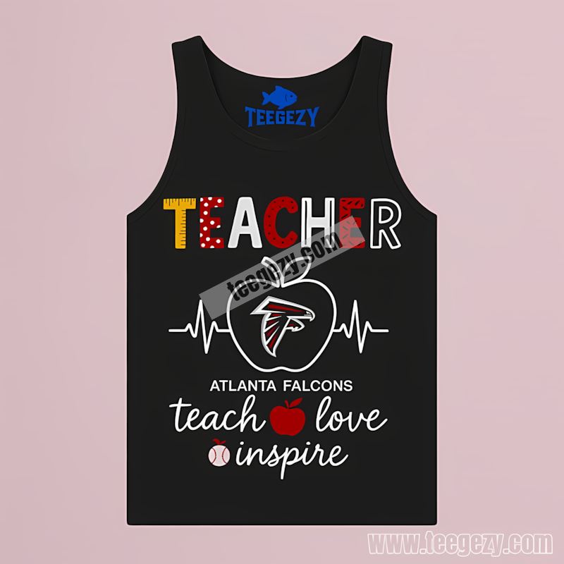 Atlanta Falcons Teacher Apple Love Inspire Tanktop Atlanta Falcons Teacher Apple Love Inspire Tanktop