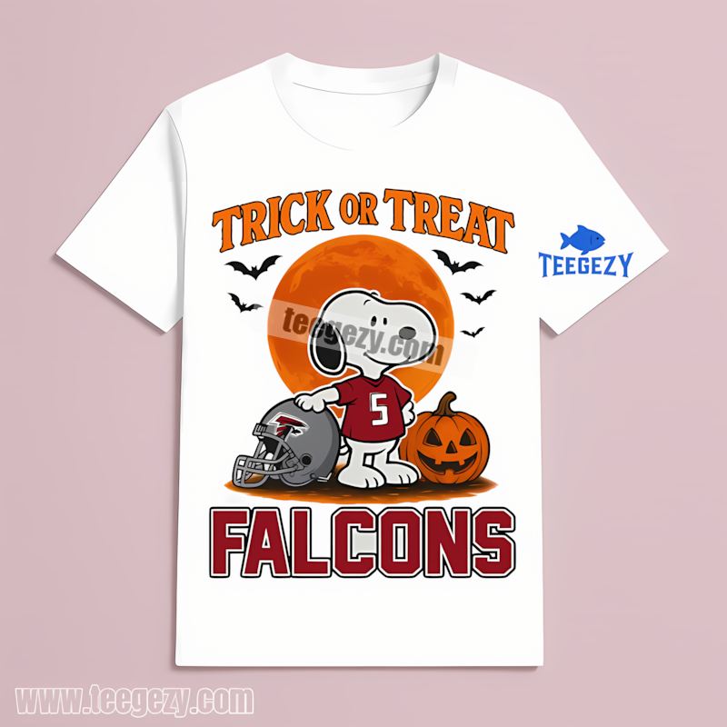 Atlanta Falcons Trick Or Treat Snoopy Halloween T-Shirt Atlanta Falcons Trick Or Treat Snoopy Halloween T-Shirt