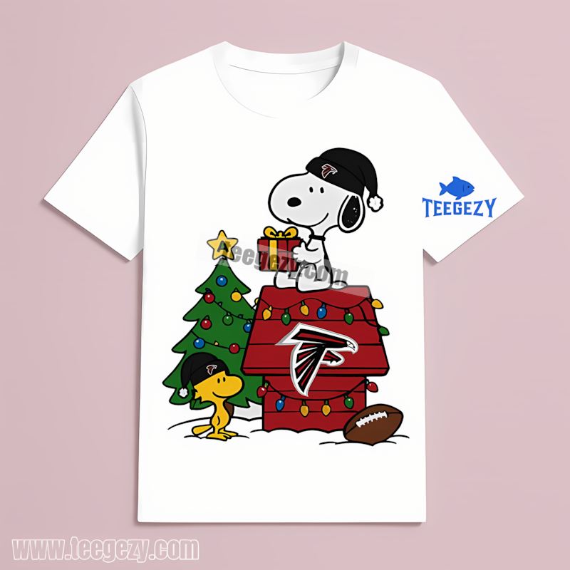 Atlanta Falcons Woodstock Snoopy Christmas T-Shirt Atlanta Falcons Woodstock Snoopy Christmas T-Shirt