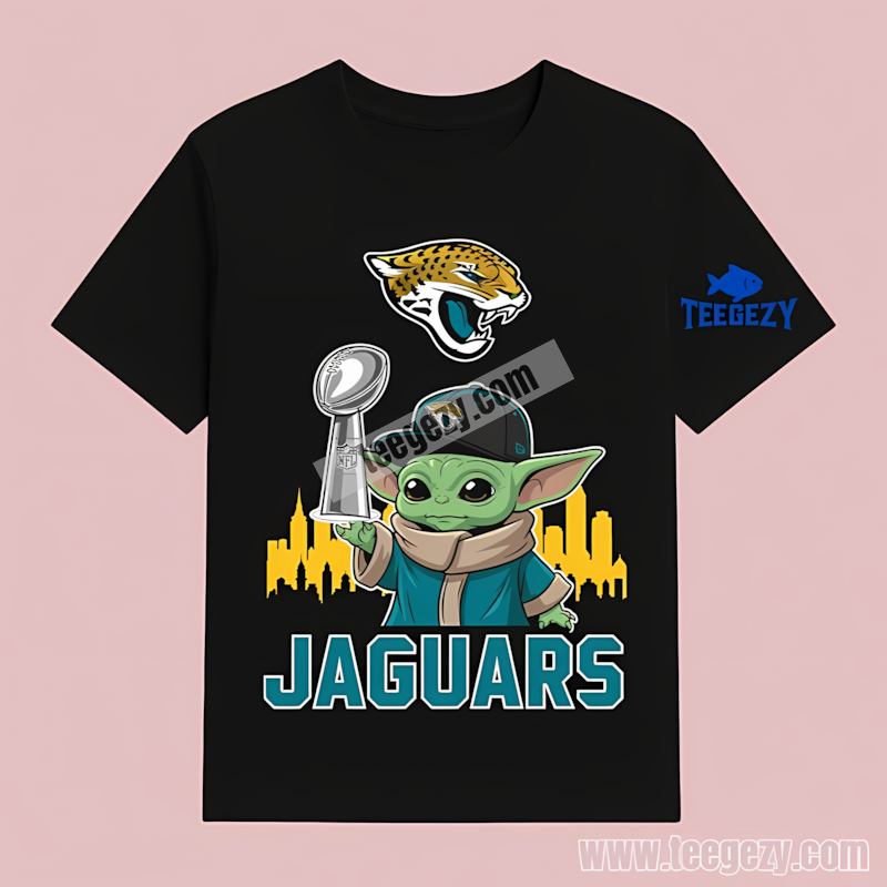 Baby Yoda Holds Super Bowl Cup Jacksonville Jaguars T-Shirt Baby Yoda Holds Super Bowl Cup Jacksonville Jaguars T-Shirt