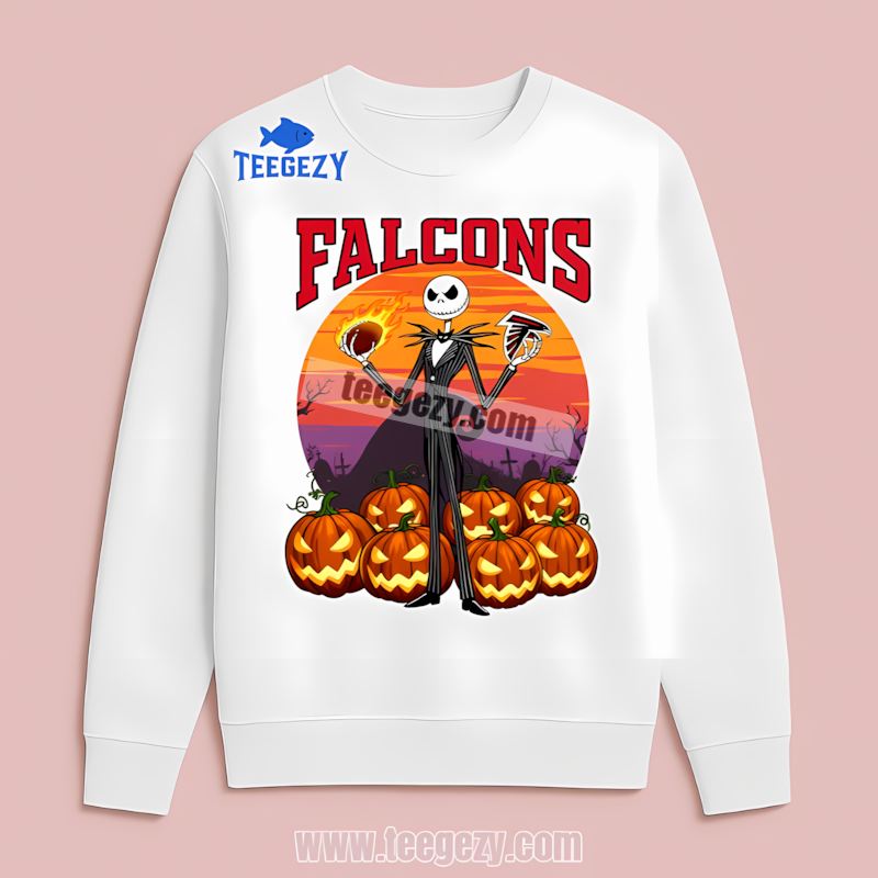Classic Jack Skellington Atlanta Falcons Long Sleeve Classic Jack Skellington Atlanta Falcons Long Sleeve