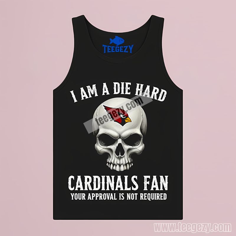 Die Hard Arizona Cardinals Fan Skull Trendy Tanktop Die Hard Arizona Cardinals Fan Skull Trendy Tanktop