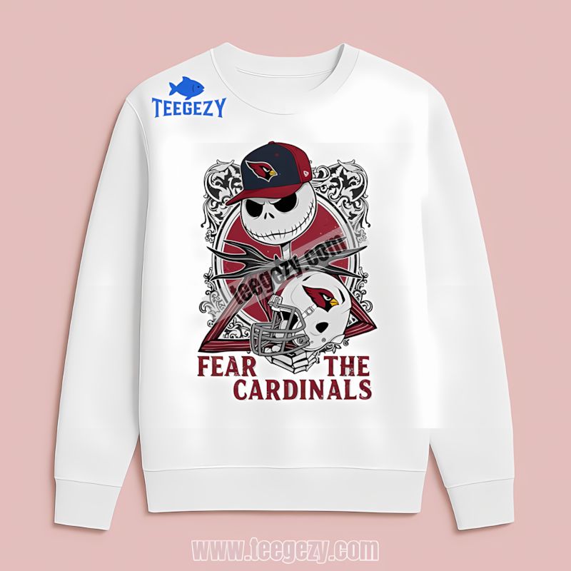 Fear The Arizona Cardinals Jack Skellington Long Sleeve Fear The Arizona Cardinals Jack Skellington Long Sleeve