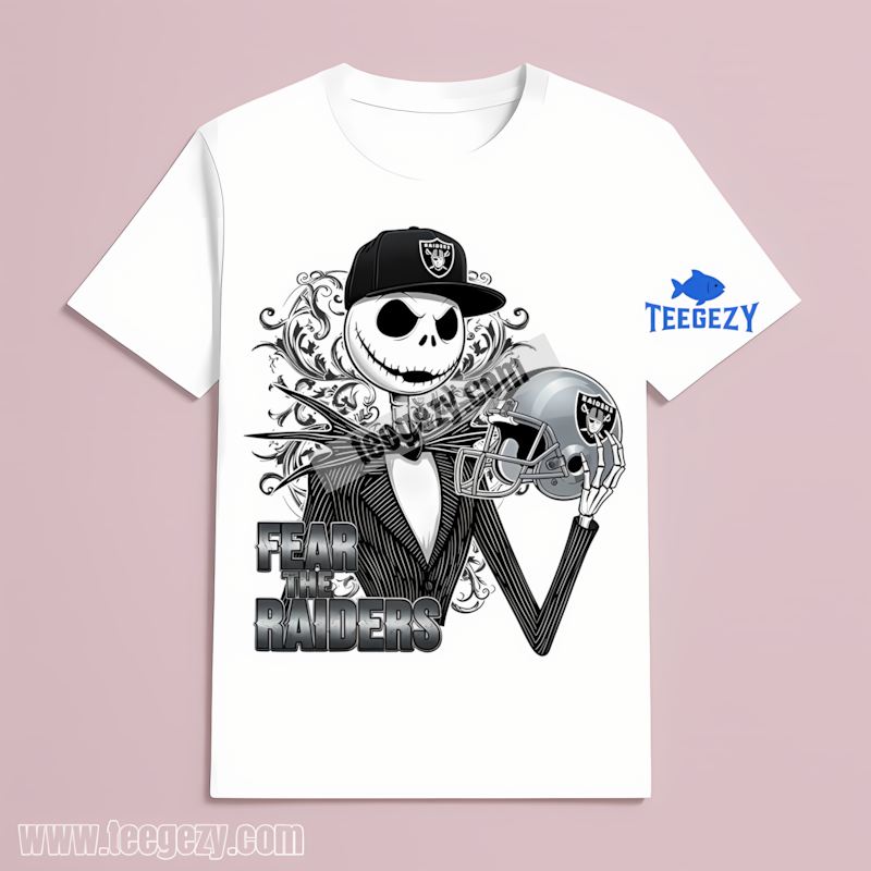 Fear The Las Vegas Raiders Jack Skellington Retro Style T-Shirt Fear The Las Vegas Raiders Jack Skellington Retro Style T-Shirt