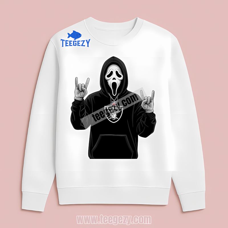 Ghostface Spooky Las Vegas Raiders Halloween Graphic Long Sleeve Ghostface Spooky Las Vegas Raiders Halloween Graphic Long Sleeve