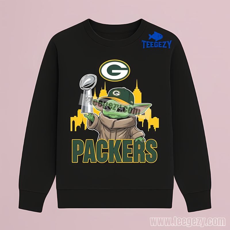 Green Bay Packers Baby Yoda Super Bowl Cup Long Sleeve Regular Green Bay Packers Baby Yoda Super Bowl Cup Long Sleeve Regular