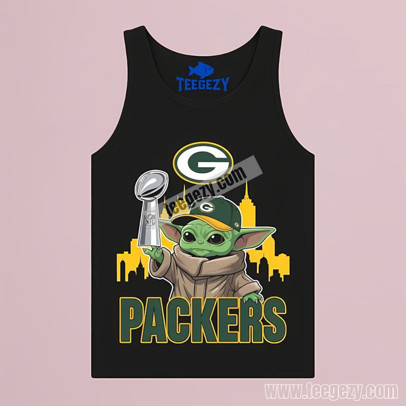 Green Bay Packers Baby Yoda Super Bowl Cup Tanktop Regular Green Bay Packers Baby Yoda Super Bowl Cup Tanktop Regular