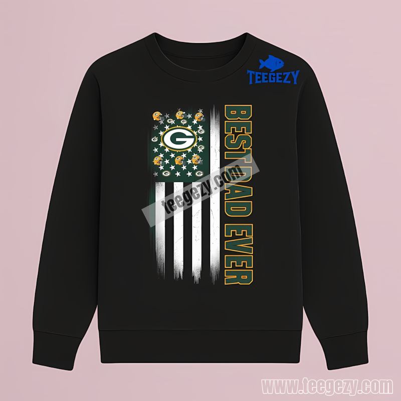 Green Bay Packers Best Dad Ever Flag Graphic Long Sleeve Green Bay Packers Best Dad Ever Flag Graphic Long Sleeve