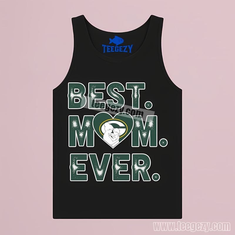 Green Bay Packers Best Mom Ever Vintage Heart Tanktop Green Bay Packers Best Mom Ever Vintage Heart Tanktop