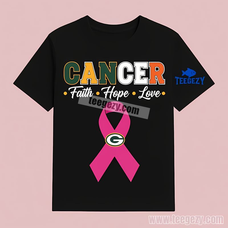 Green Bay Packers Cancer Awareness Faith Hope T-Shirt Graphic Green Bay Packers Cancer Awareness Faith Hope T-Shirt Graphic