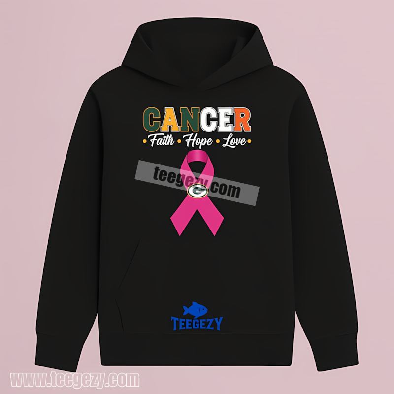 Green Bay Packers Cancer Awareness Faith Hope Hoodie Graphic Green Bay Packers Cancer Awareness Faith Hope Hoodie Graphic