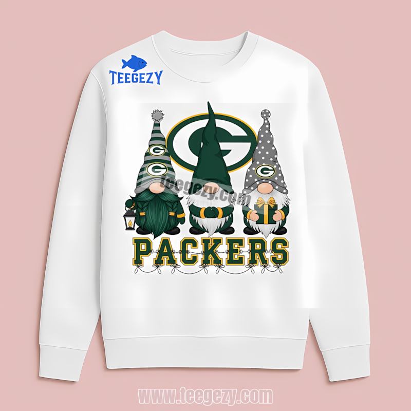 Green Bay Packers Christmas Gnomes Long Sleeve Vintage Style Green Bay Packers Christmas Gnomes Long Sleeve Vintage Style