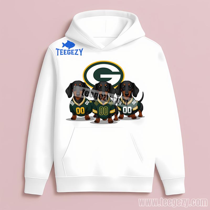 Green Bay Packers Dachshund Dogs Hoodie Regular Fit Green Bay Packers Dachshund Dogs Hoodie Regular Fit