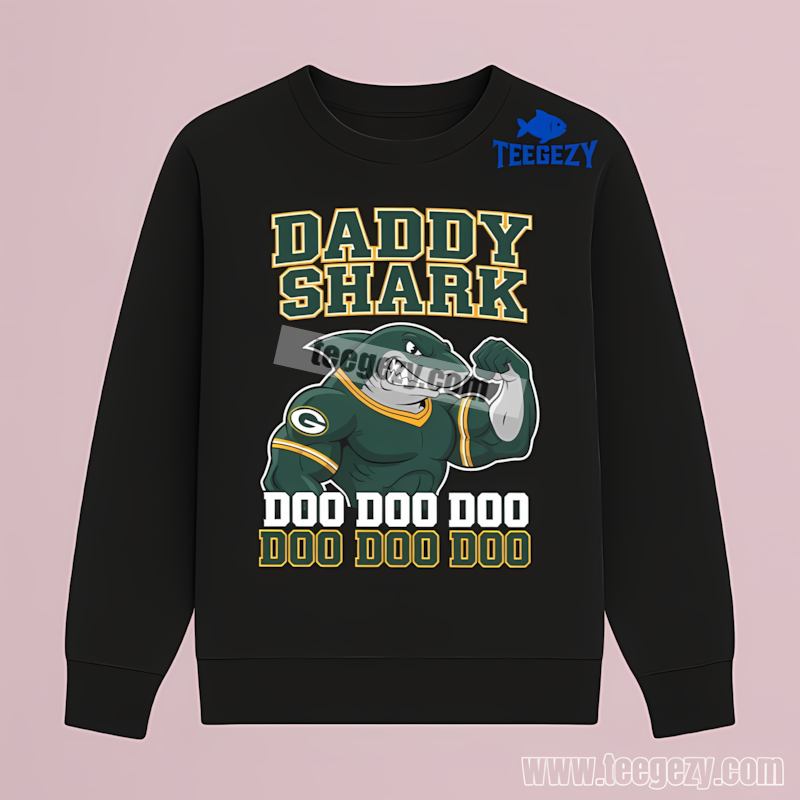 Green Bay Packers Daddy Shark Long Sleeve Retro Style Green Bay Packers Daddy Shark Long Sleeve Retro Style