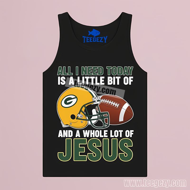 Green Bay Packers Football And Jesus Tanktop Trendy Green Bay Packers Football And Jesus Tanktop Trendy