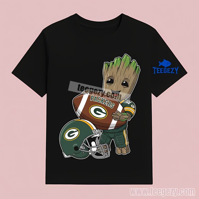 Green Bay Packers Groot Football T-Shirt Sports Edition Green Bay Packers Groot Football T-Shirt Sports Edition