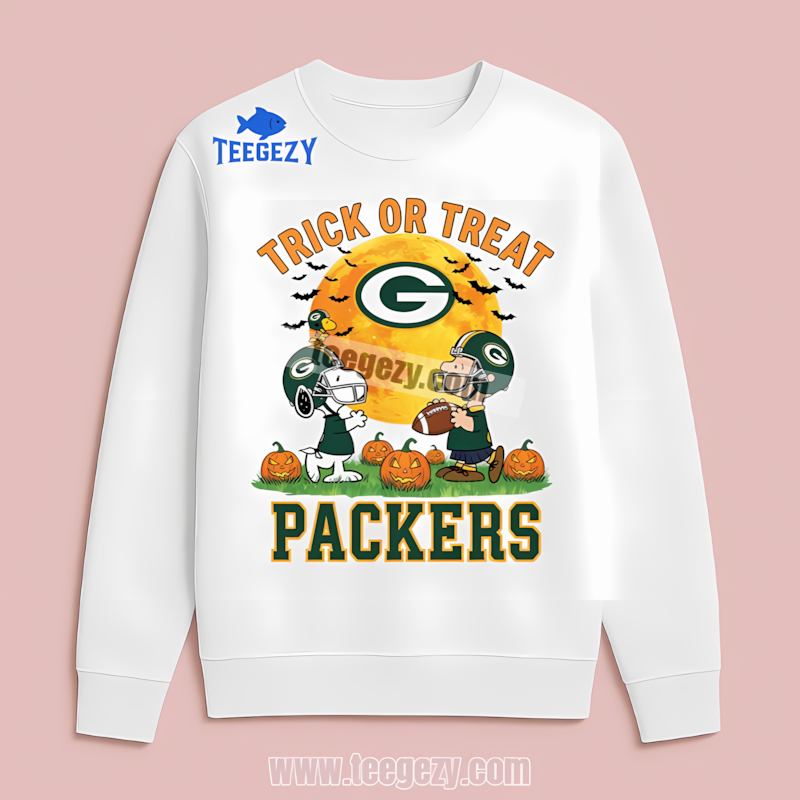 Green Bay Packers Halloween Trick Charlie Brown Long Sleeve Trendy Green Bay Packers Halloween Trick Charlie Brown Long Sleeve Trendy